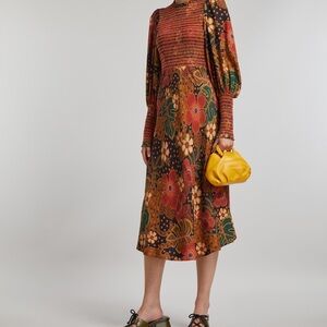 Farm Rio Flowered Leopard Midi-Dress